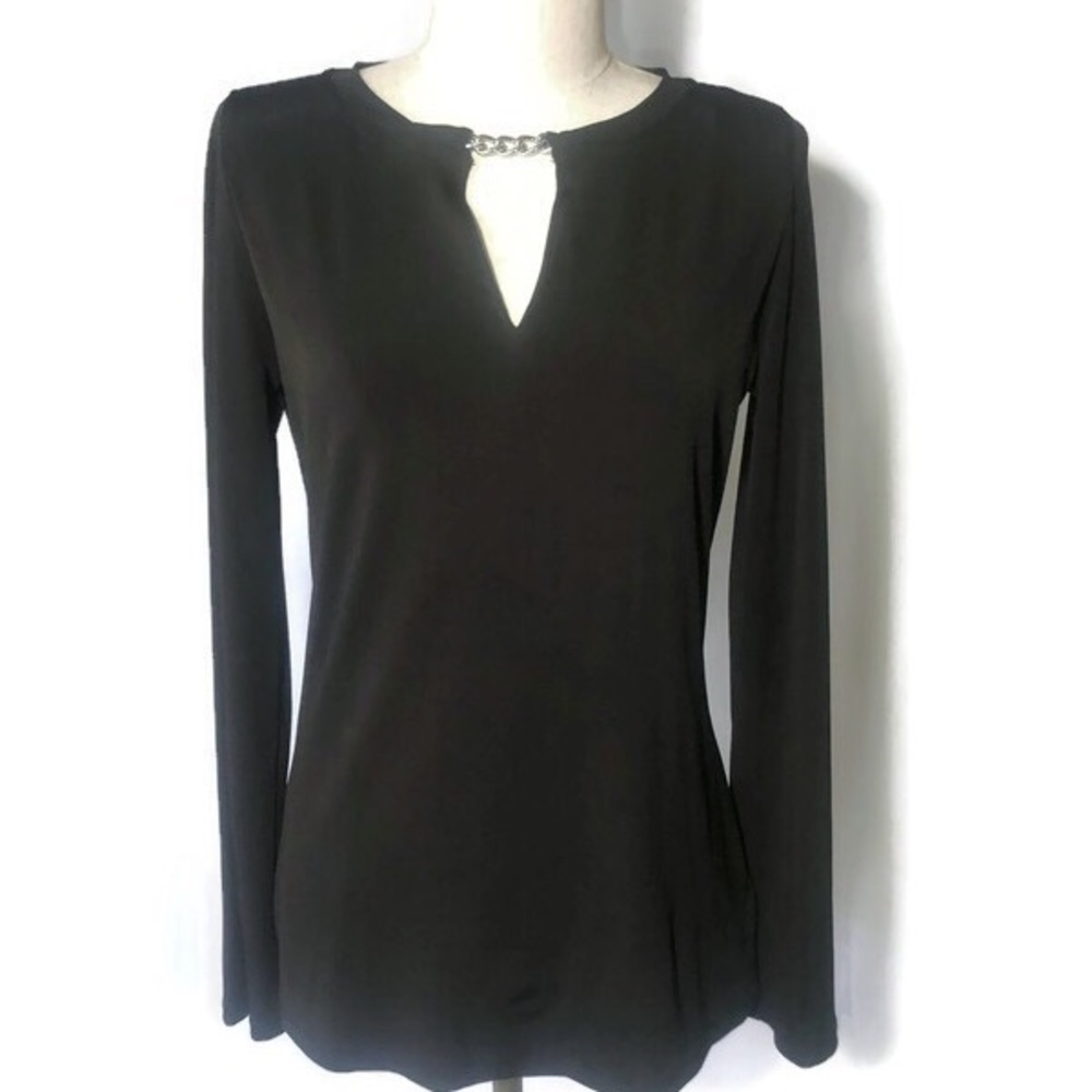 Michael Michael Kors S black silver chain link top